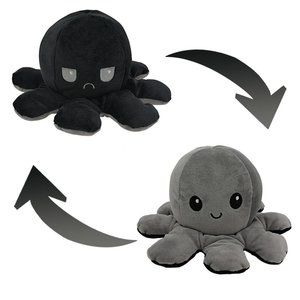 Reversible Black/Grey Octopus Plushy